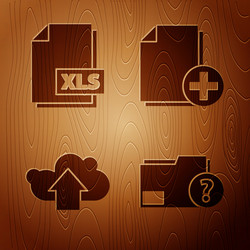 set unknown document folder xls file vector image