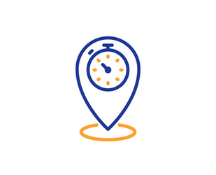 timer line icon time sign location pointer vector image