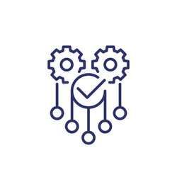 automation and optimization icon on white line vector