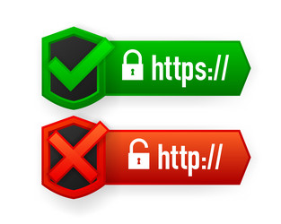 Http and https protocols safe web surfing vector