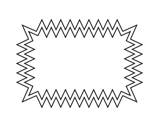 rectangle frame with zigzag edges empty text box vector image