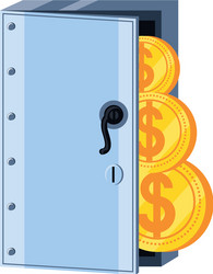 Safe box security with coins vector