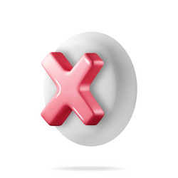 3d wrong button in round shape vector image