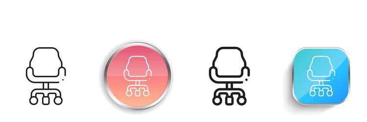 chair icon thin linear regular and button style vector image