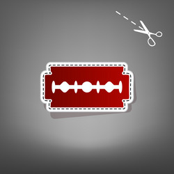 Razor blade sign detachable paper Royalty Free Vector Image