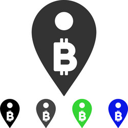 Bitcoin map marker rounded icon Royalty Free Vector Image