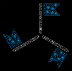 bright mesh 2d flags with flash spots vector image