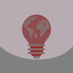 Light save planet on ecology style lamp with map vector