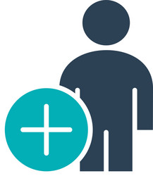 man profile with plus colored icon add user vector image