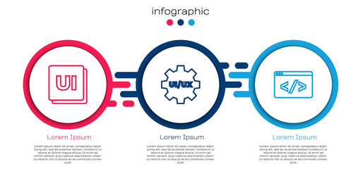 set line ui or ux design and front end vector image