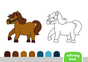 Horse Coloring Book Page Vector Images (over 2,800)