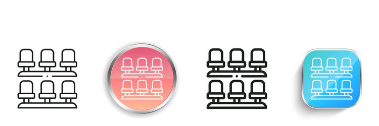 chairs icon thin linear regular and button style vector image