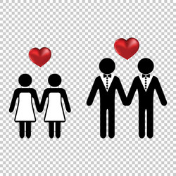 Couple or two homo lovers icon simple vector