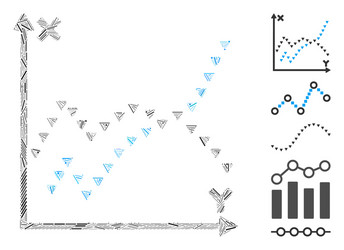 dash mosaic dotted functions plot icon vector image
