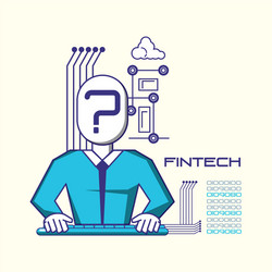 man using keyboard fintech concept vector