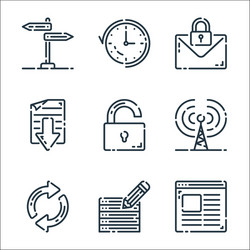 user interface line icons linear set quality vector image