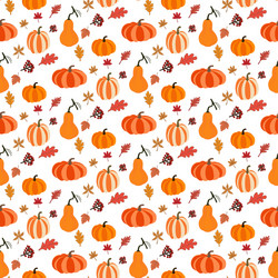 Autumn Pumpkin Pattern Vector Image