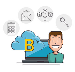 blockchain and bitcoin technology concept vector