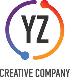 Initial letter yz logo template design Royalty Free Vector