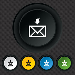 mail receive icon envelope symbol get message vector image