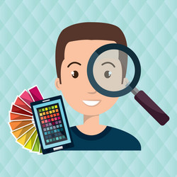 man smartphone color chart idea vector image