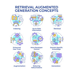 retrieval augmented generation multi color vector image