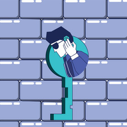 Security agent with wall and key data privacy vector