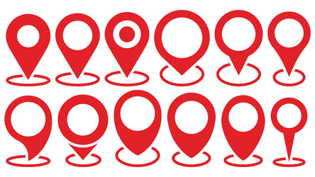 Set of map pointer location symbols web vector