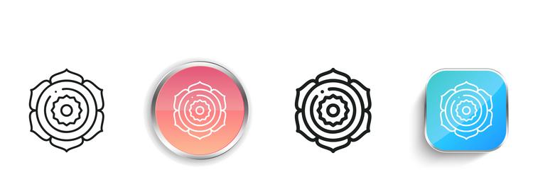 chakra icon thin linear regular and button style vector image