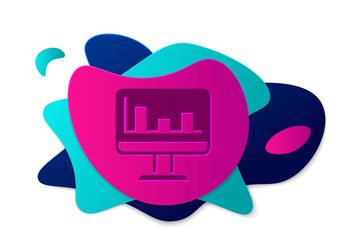 color computer monitor with graph chart icon vector image