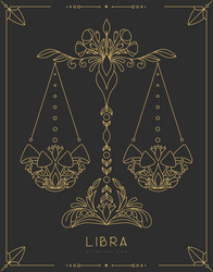 magic card with astrology libra zodiac sign Vector Image