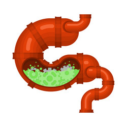 Metal stomach and intestines robotic internal Vector Image
