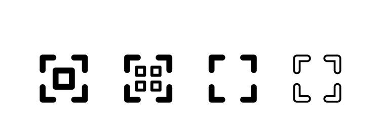 Scan icon set or qr code and data scanning vector