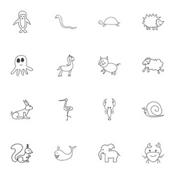 set of 16 editable zoo icons includes symbols vector image