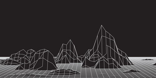 banner with low poly wireframe abstract design vector image