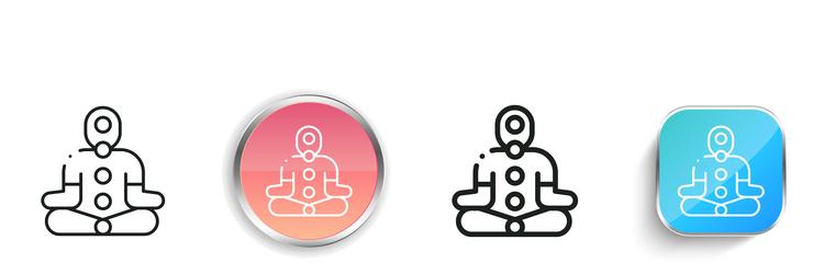 chakras icon thin linear regular and button style vector image