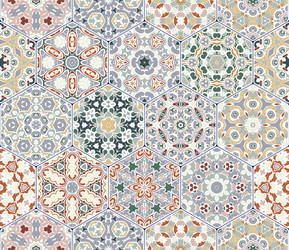 set of hexagonal patterns vector image