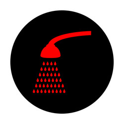 Shower simple sign stained glass icon Royalty Free Vector