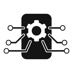 cog overview icon simple memory dual vector image