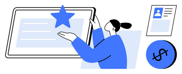 digital recognition with profile verification vector image