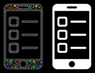 flare mesh network mobile list icon with vector image