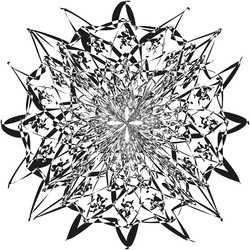 snowflake shape abstract linear form symmetrical vector image