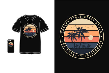 torrey pines state beacht-shirt merchandise Vector Image