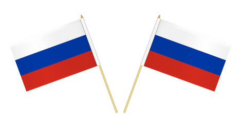 Two small russian flags isolated on white vector