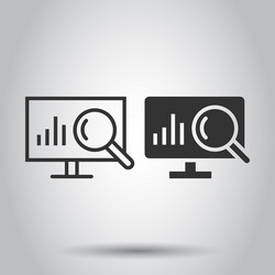 website analytics icon in flat style seo data vector image