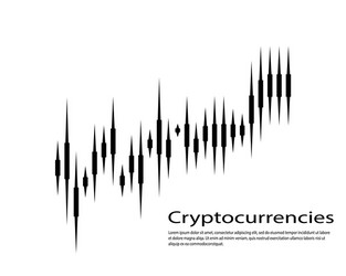 Graph of cryptocurrency graphics and analytics vector