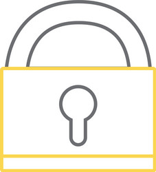 line padlock object symbol to security protection vector