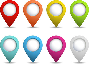 Set of Colorful Map Pointers vector