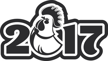 Year of the rooster logo vector