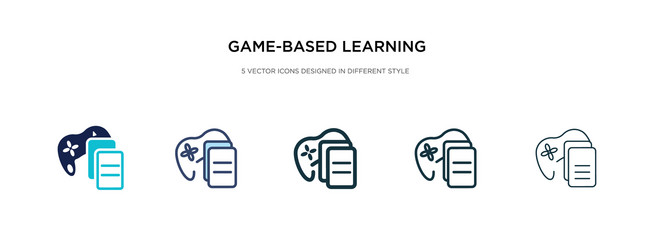 Game-based learning icon in different style two vector